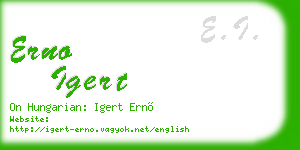 erno igert business card